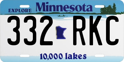 MN license plate 332RKC