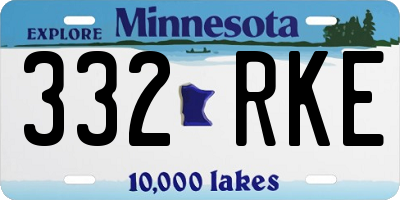 MN license plate 332RKE