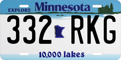 MN license plate 332RKG