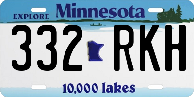 MN license plate 332RKH