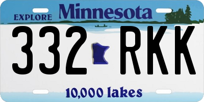 MN license plate 332RKK