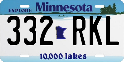 MN license plate 332RKL
