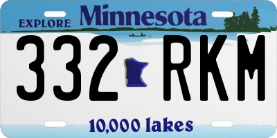 MN license plate 332RKM