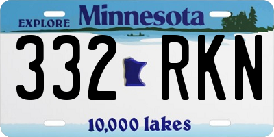 MN license plate 332RKN