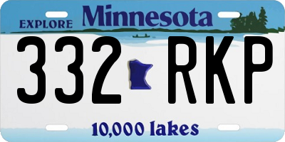 MN license plate 332RKP