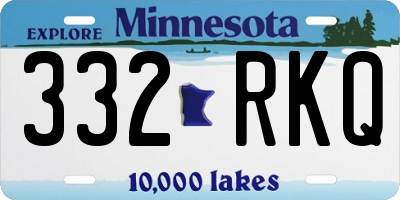 MN license plate 332RKQ