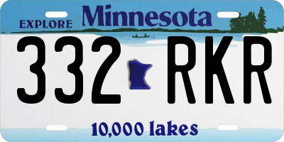 MN license plate 332RKR