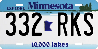 MN license plate 332RKS