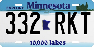 MN license plate 332RKT