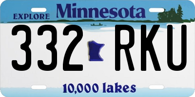 MN license plate 332RKU