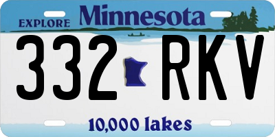 MN license plate 332RKV