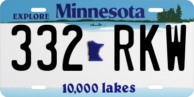 MN license plate 332RKW