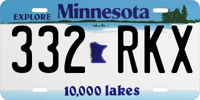 MN license plate 332RKX