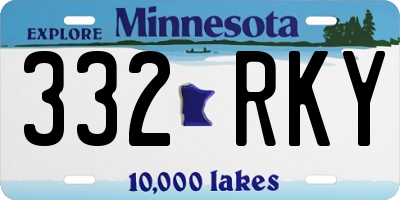 MN license plate 332RKY