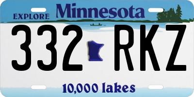 MN license plate 332RKZ