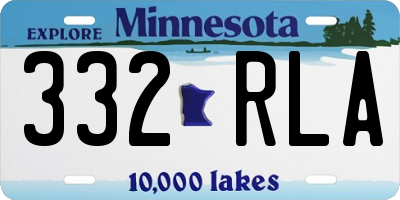 MN license plate 332RLA