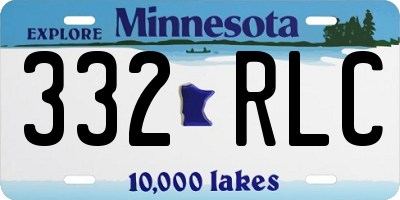 MN license plate 332RLC