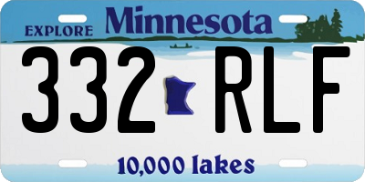 MN license plate 332RLF