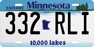 MN license plate 332RLI