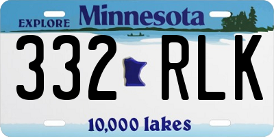 MN license plate 332RLK