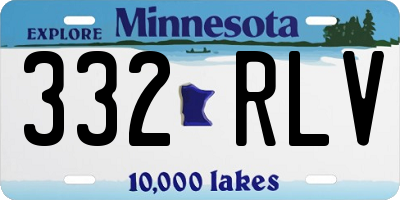 MN license plate 332RLV