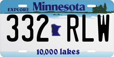 MN license plate 332RLW
