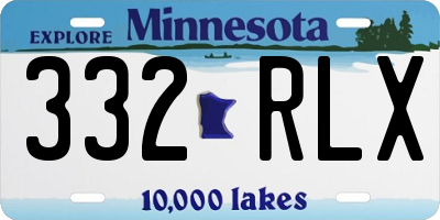 MN license plate 332RLX