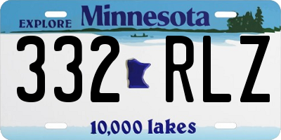 MN license plate 332RLZ