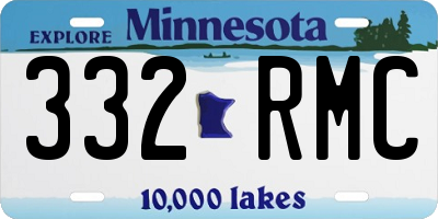 MN license plate 332RMC