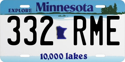 MN license plate 332RME