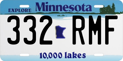MN license plate 332RMF