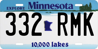 MN license plate 332RMK