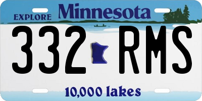 MN license plate 332RMS