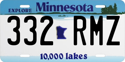 MN license plate 332RMZ