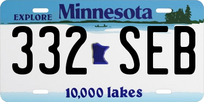 MN license plate 332SEB