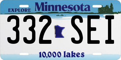 MN license plate 332SEI