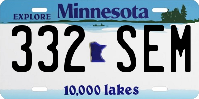 MN license plate 332SEM