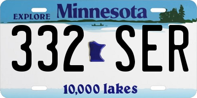MN license plate 332SER