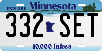 MN license plate 332SET