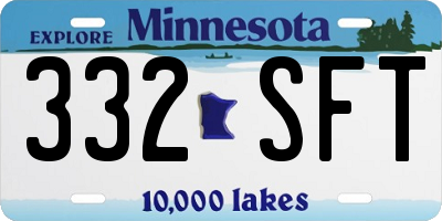 MN license plate 332SFT