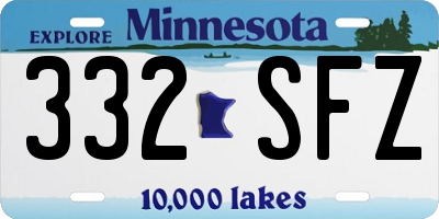 MN license plate 332SFZ