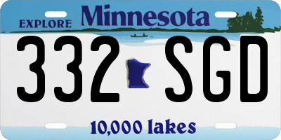 MN license plate 332SGD