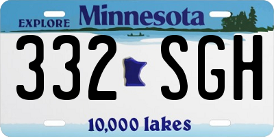 MN license plate 332SGH