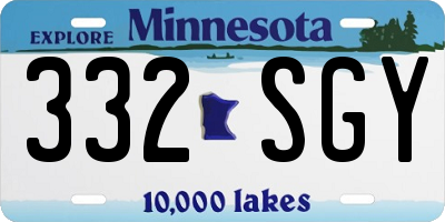 MN license plate 332SGY