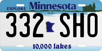 MN license plate 332SHO