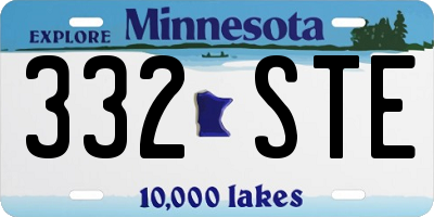 MN license plate 332STE