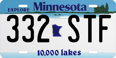 MN license plate 332STF