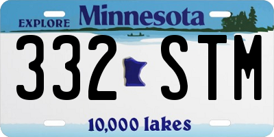 MN license plate 332STM