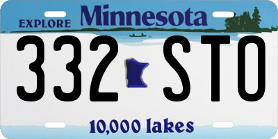 MN license plate 332STO