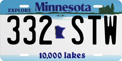 MN license plate 332STW